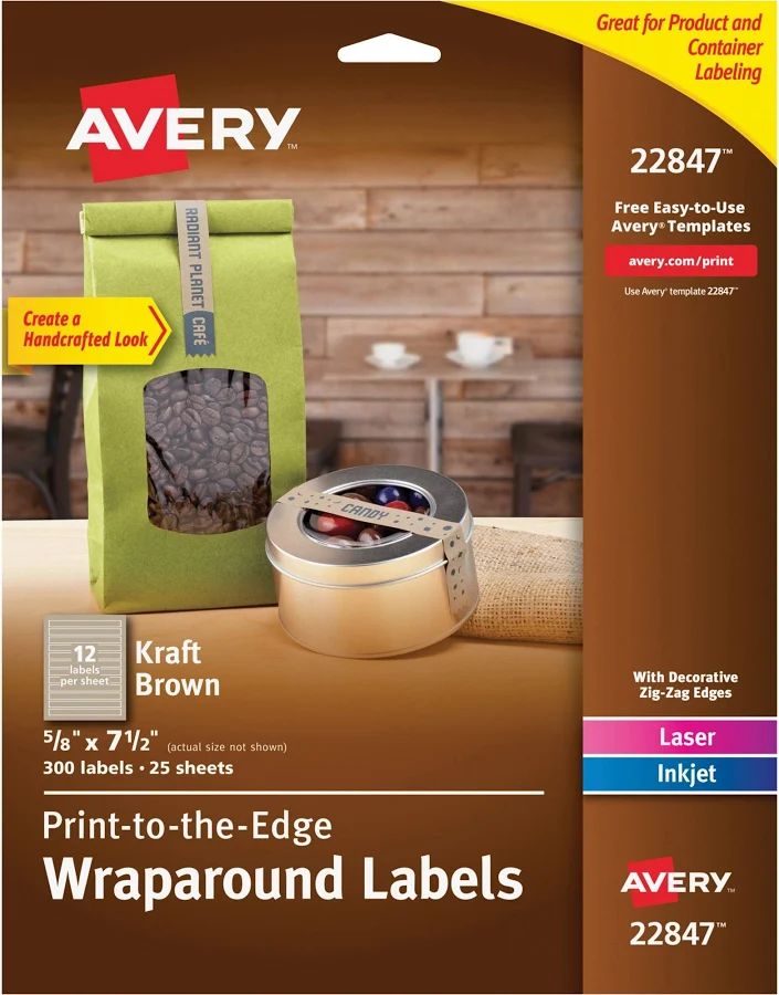 Avery Kraft Brown Label Strips