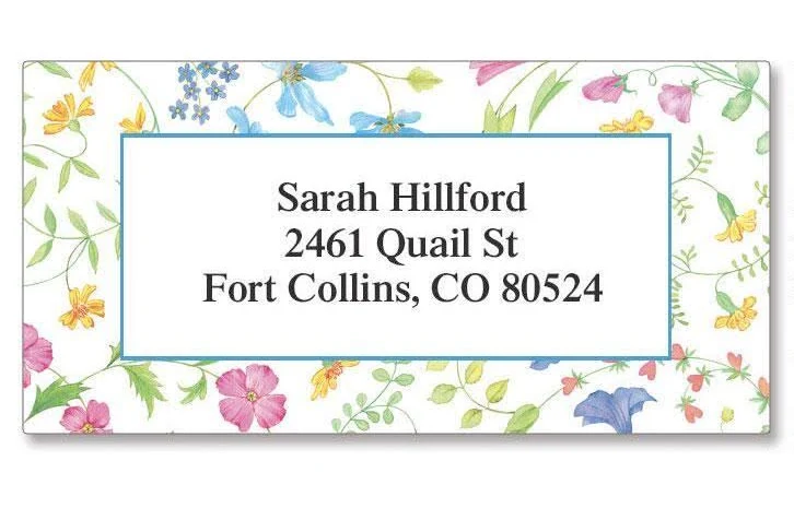 Delicate Floral Border-Style Address Labels - Personalized