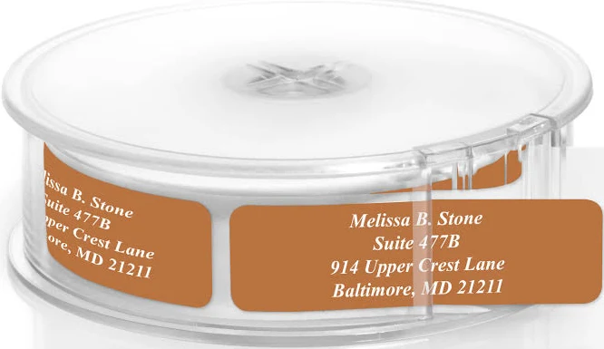 250 Personalized Grey Rolled Address Labels with White Print | Current Labels