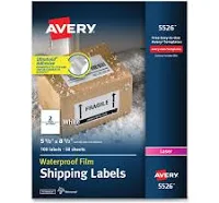 Waterproof Shipping Labels with TrueBlock Technology, Laser Printers, 5.5 x 8.5, White, 2/Sheet, 50 Sheets/Pack