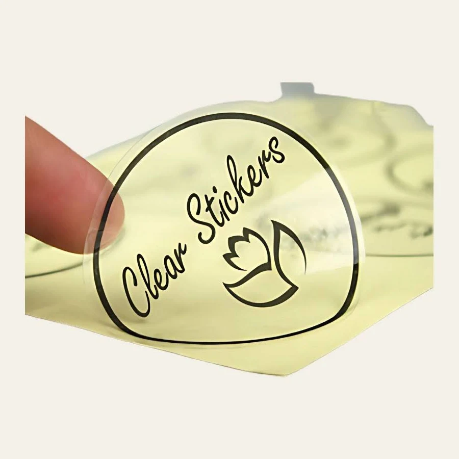 Clear Vinyl Stickers Custom Printed Transparent Stickers for Branding & Packaging