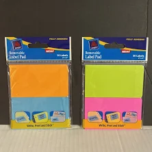 Avery Removable Label Pads, 2 x 3 inch, Assorted, Pack of 50 (12037)