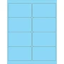4 x 2 1/2" Fluorescent Pastel Blue Rectangle Laser Labels