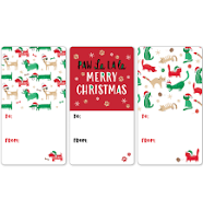 Distinctivs Furry Friends Christmas Gift Tags, Fluffy Fun Cats and Dogs Holiday Gift Tags, Self-Adhesive Gift Wrap Tags – 75 Labels