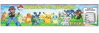 24 Waterproof & Self Stick Personalized Pokemon Water Bottle Labels | Handmade | Birthday & Occasions