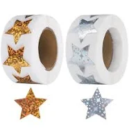 1000pcs Shiny Star-Shaped Stickers 1 inch Self-Adhesive Label - Red