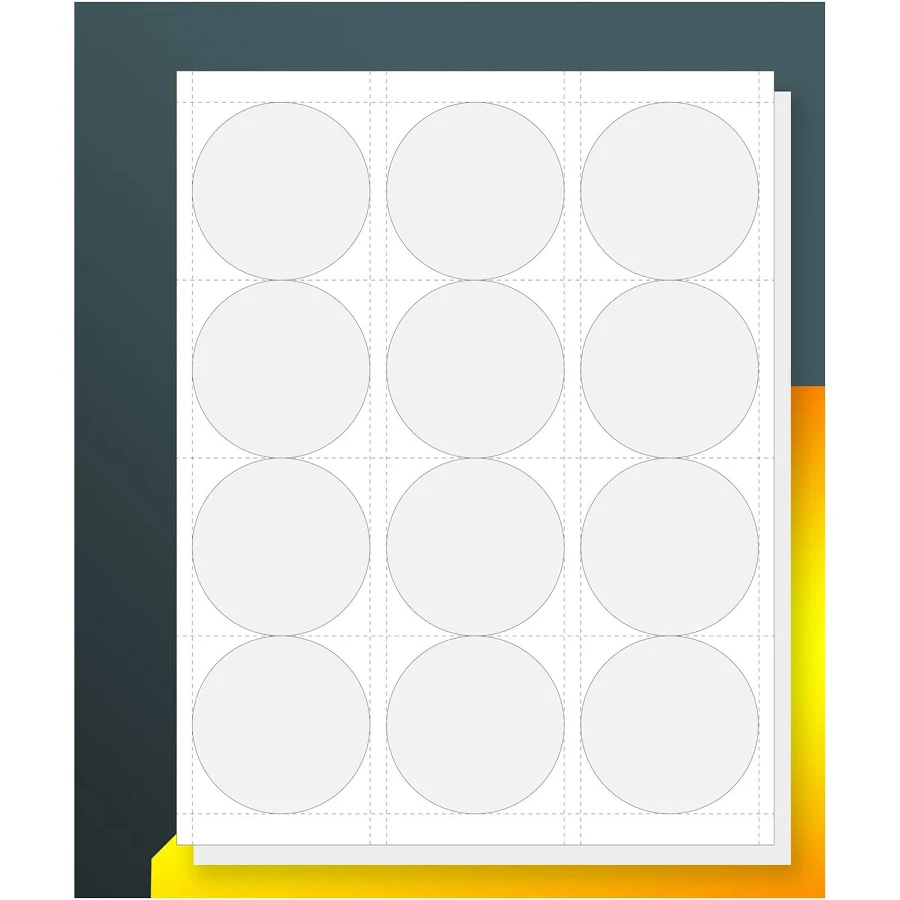 12UP 2.5" Round Labels for Laser & Inkjet Printers
