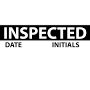 Inspection Labels; Inspected, Blk/Wht, 1" x 2 1/4", Adhesive Vinyl (27 Labels)