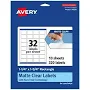 Avery Matte Clear Rectangle Labels 1-1/4" x 1-3/4"
