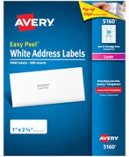 Avery Address Labels for Automatic Label Peeler 15960