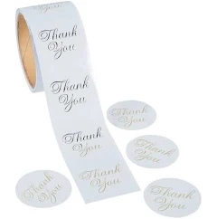 Gold Foil Thank You Stickers 2In