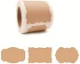 Kraft Paper Labels on a Roll, 3 Designs, 100 pcs, 50x75mm