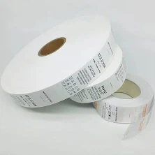 Custom Printed Brand Logo Satin Wash Care Instruction Labels Roll Printed Care Size Label For Clothing Wash Care Label Roll
