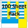 100pk 18up Eco Plus 3-in-1 Blue/Yellow composite adhesive shelf labels