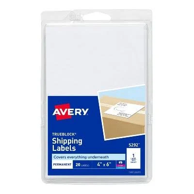Avery Shipping Labels with TrueBlock Technology