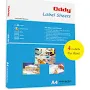 Oddy A4 Self Adhesive Paper Label Stickers for Laser & Inkjet Printers - 4 Labels per Sheet - Pack of 100 Sheets, for Shipping, Address, Folders,