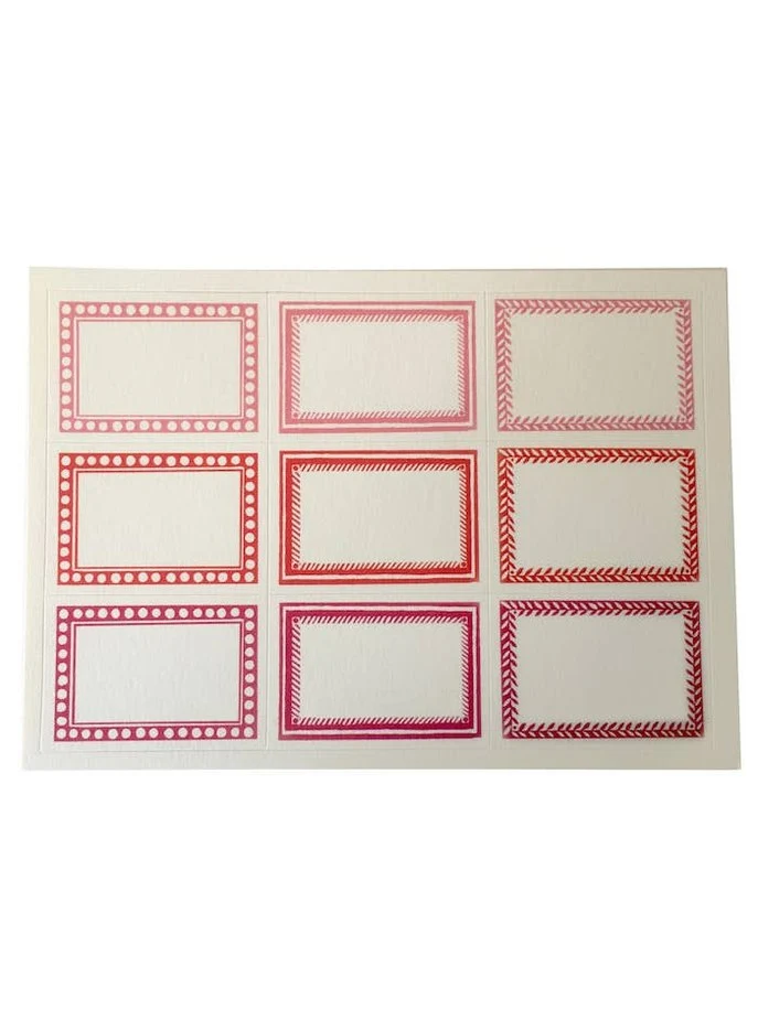 Packet of 18 Small Self-Adhesive Labels in Red