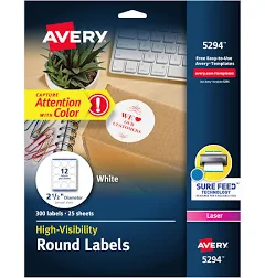 Avery High Visibility Round Laser Labels