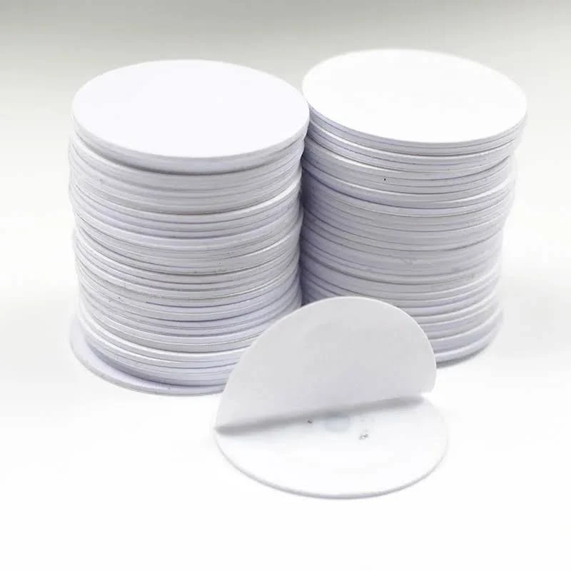 10Pcs/Lot 125Khz TK4100 EM4100 RFID Coin ID Card With Adhensive Sticker Read Only Diameter 25mm 30mm