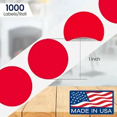 Red 1-inch Round Circle Dot Sticker Labels With Removable Adhesive –