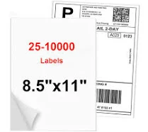 Full Sheet Shipping Labels 8.5" X 11" Self Adhesive Matte For Laser &