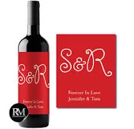 Personalized Wedding Wine Labels: Set of 12 Waterproof Labels