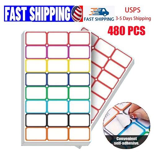 480 Self - Adhesive Colorful Label…