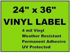 Custom: Vinyl Labels - 24" x 36" (2 Colors)