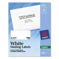 Avery Copier Mailing Labels Copiers 2 x 4.25 5352