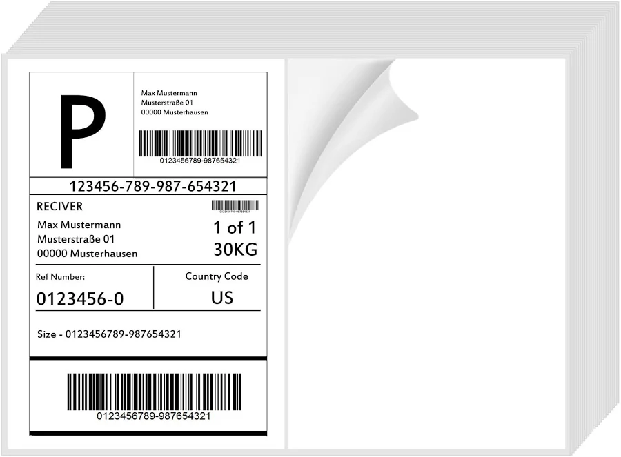 InpourPack 200 Half Sheet Self Adhesive Shipping Labels 100 Sheets 8.5" x 5.5" Address Labels Laser/Ink Jet White Blank (100 s