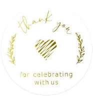 Thank You Stickers, 120pcs Gold Foil Thank You Stickers, 2 Inch Round