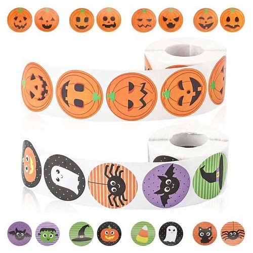2 Rolls 1000Pcs Halloween Sticke…