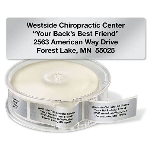 Metallic Silver Rolled Address Lab…