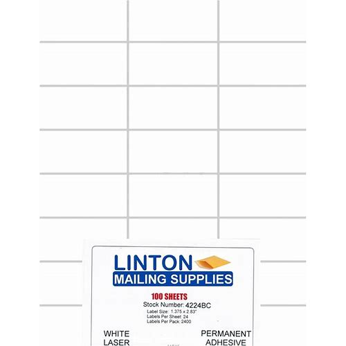 White Printable Laser Labels, 1.37…