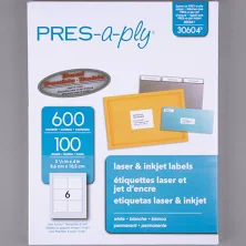 PRES-a-ply Labels Laser Printers 3.33 x 4 30604