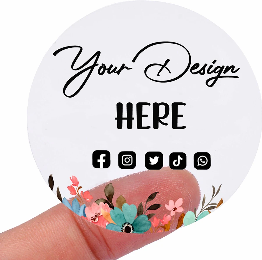 Personalized Clear Stickers Labels, Round Custom Stickers with Text or Logo, Custom Labels for Packaging, Office, Parties