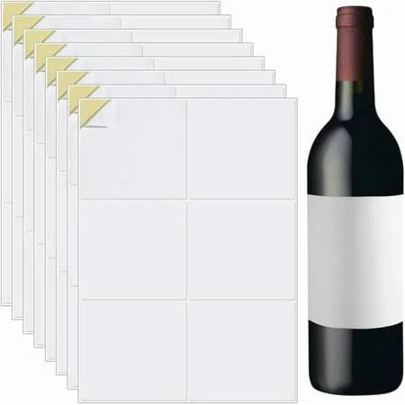20 Sheet Self-Adhesive Sticker Paper 4.13x3.94Inch White Blank Wine Label Inkjet Printable Stickers for Laser Printer (Glossy) White, Size: 21.05