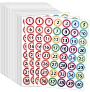 40 Sheets Numbers Number Stickers 1- 40 Applique Adhesive colored Labels 1 Office