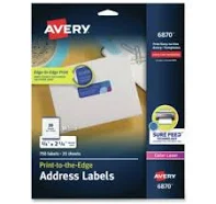 Avery Vibrant Laser Color-Print Labels w Sure Feed 6870