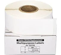 100 Rolls; 500 Labels per Roll of DYMO-Compatible 30336 Multipurpose Labels (1" x 2-1/8") -- BPA Free!
