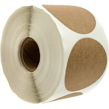 2" Natural Brown Kraft Stickers