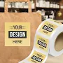 Jam Paper Custom Gold Foil 3 x 3 inch Roll of Square Labels