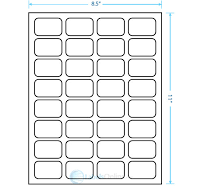1.75" x 1.125" - 32 up - Aggressive Adhesive (Laser / Inkjet) 500 sheets (16000