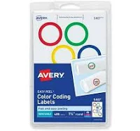 Avery Printable Self-Adhesive Removable Color-Coding Labels 5407