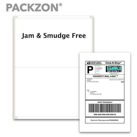 Packzon Shipping Labels for Laser & Inkjet Printers