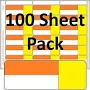100pk 18up Eco Plus 3-in-1 Orange/Yellow composite adhesive shelf labels