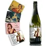 Coated Paper Adhesive Sticker, Wine Bottle Adhesive Label, Rectangle, Human, 85x102mm, 4pcs/set Paper Human