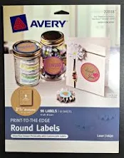 Avery Round Brown Kraft Print-to-the-Edge Labels 22808