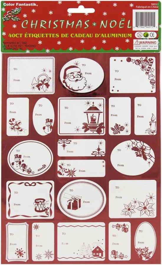 JAM Paper Christmas Gift Tag Stickers