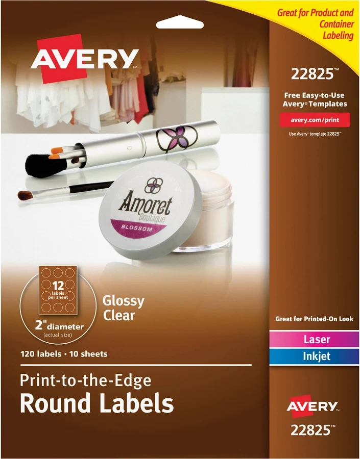 Avery Round Clear Glossy 144 per Pack